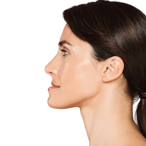 chin forward woman